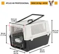 Abmessungen der Atlas 40 Professional Hunde Transportbox.