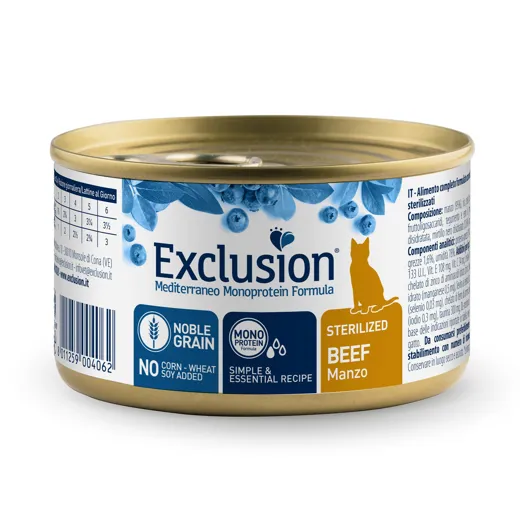 Exclusion Mediterraneo Monoprotein Nassfutter Adult Sterilized Rind