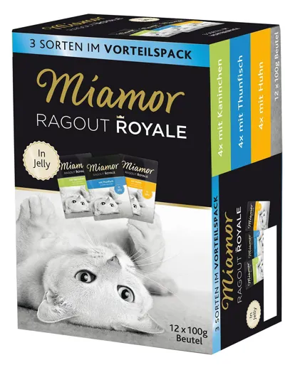 Miamor Ragout Royale Multibox Kaninchen Huhn Thun 12x100g