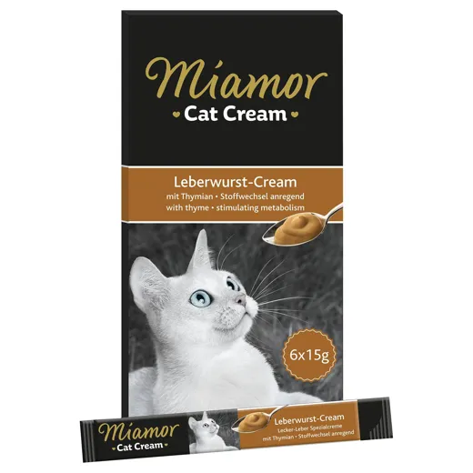 Miamor Cat Snack Leberwurst-Cream mit Thymian 6x15g