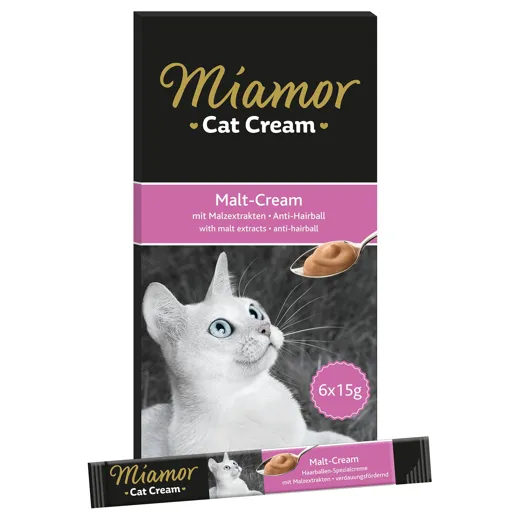 Miamor Cat Snack Malt Cream mit Malzextrakten 6x15g