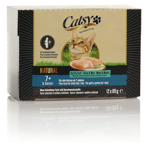 Catsy Natural 7+ & Senior Nassfutter Surf & Turf