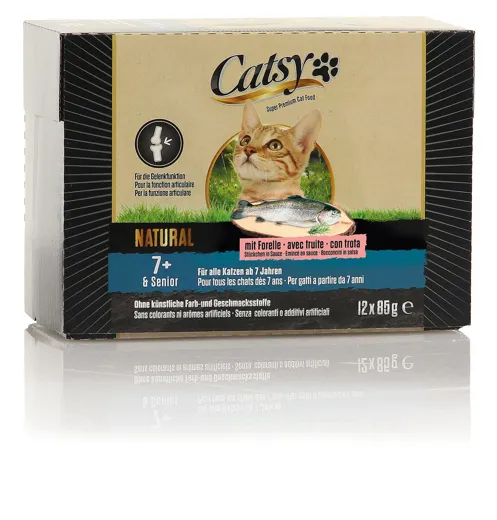 Catsy Natural 7+ & Senior Cat Nassfutter mit Forelle