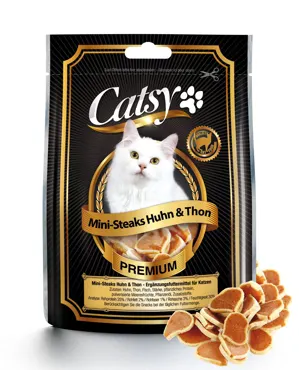 Katzensnack Mini-Steaks Poulet & Thon
