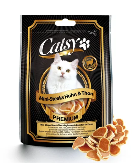 Catsy Katzensnacks Mini-Steaks Huhn & Thon