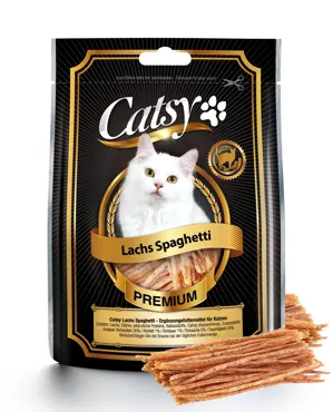 Katzensnack Lachs Spaghetti