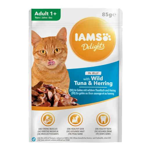 IAMS Delights Adult in Jelly Thuna & Herring