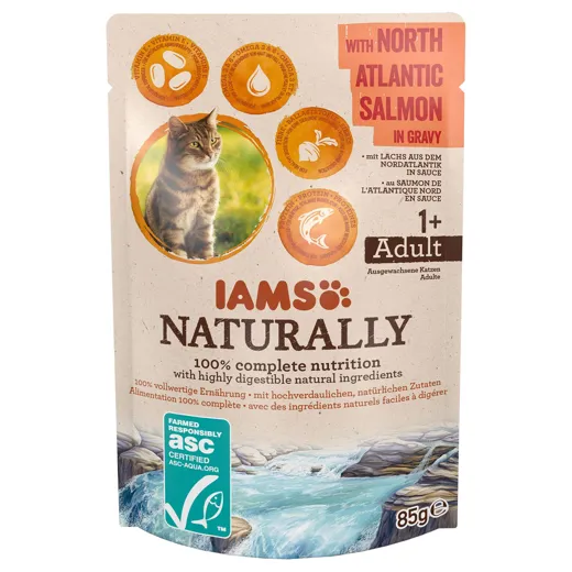 IAMS Naturally Beutel in Sauce Salmon