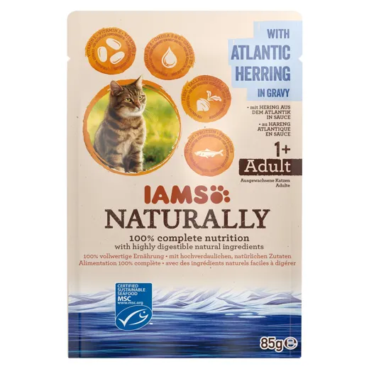 IAMS Naturally Beutel in Sauce mit Herring