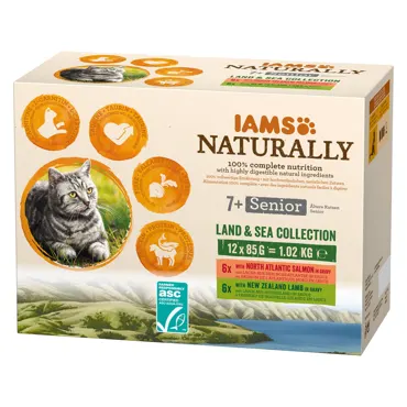 IAMS Naturally Senior Land & Sea Mix, 12x85g