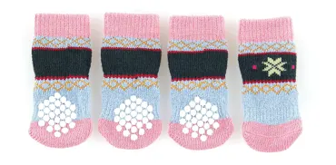 swisspet Hundesocken Naturi mit Anti-Slip Rosa & Blau