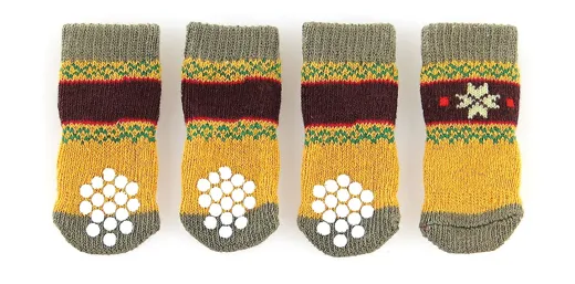 swisspet Hundesocken Naturi mit Anti-Slip Gelb und Grün