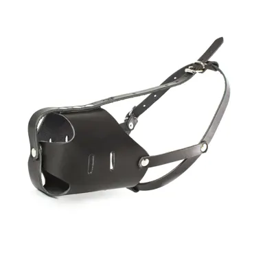 K9 Ledermaulkorb geschlossen, Schwarz