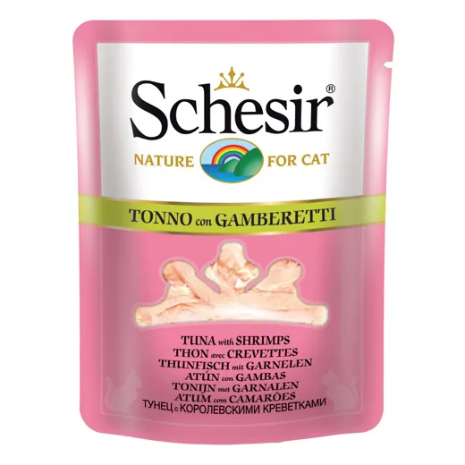 Schesir Brühe Thunfisch mit Garnelen 70g