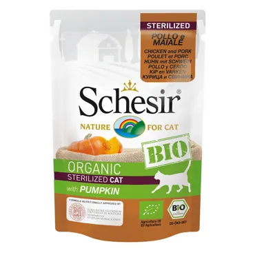 Schesir BIO Sterilized - Adult - Huhn & Schwein mit Kürbis 85g
