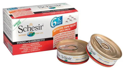 Schesir Jelly in Dose Thon mit Garnelen 6x50g Multipack