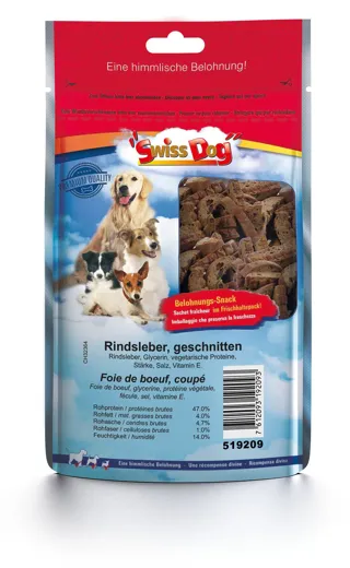SwissDog Snacks Rindsleber, geschnitten