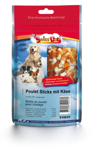 SwissDog Poulet Sticks mit Käse