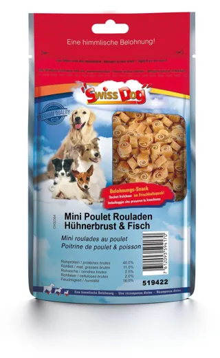 SwissDog Mini Rouladen mit Hühnerbrust & Fisch