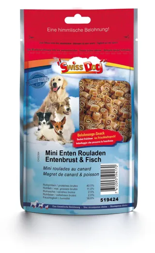 SwissDog Mini Rouladen mit Entenbrust & Fisch