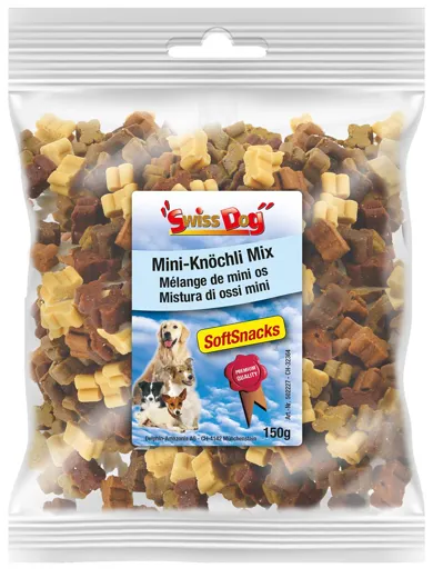 SwissDog Soft-Snack Mini-Knöchli, Mix, 150g