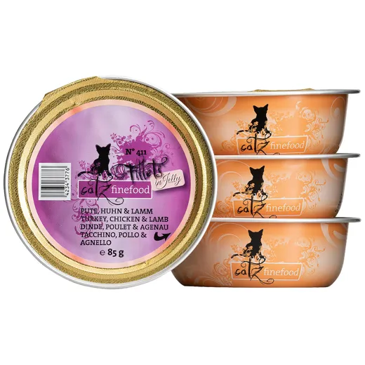 catz finefood Filets in Jelly N411 Pute, Huhn & Lamm 85g
