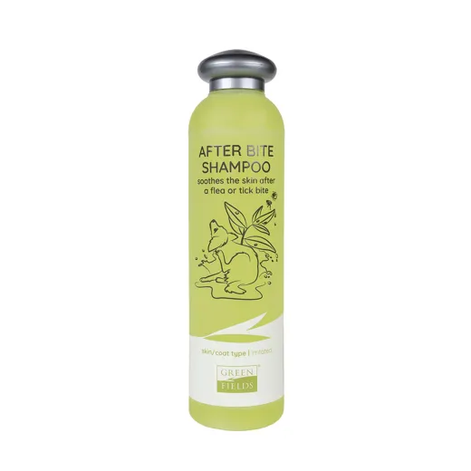 After-bite Shampoo für trockene und irritierte Hundehaut zum Beispiel nach einem Zeckenbiss.