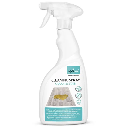 OptiPet Odour & Stain in der praktischen 500ml Sprühflasche.