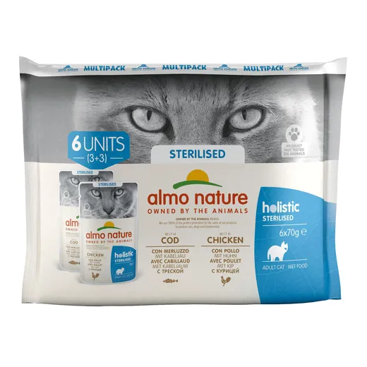 Almo Holistic Sterilised Multipack Kabeljau & Huhn 6x70g