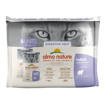 Almo Holistic Digestive Help Multipack - Fisch & Geflügel 6x70g