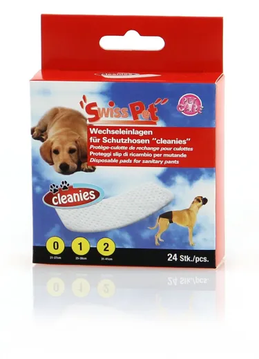 Einlagen für Hunde-Schutzhosen der Grössen 0, 1 und 2.