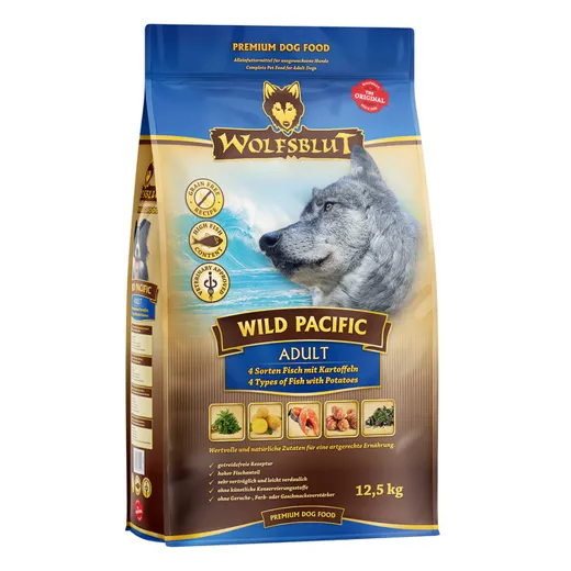 Frischer Lachs ist die Hauptzutat von Wild Pacific Adult, dem Premium Hundefutter von Wolfsblut.