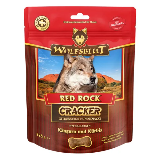 225g voller Energie und natürlichem Geschmack bieten die Cracker von Wolfsblut Red Rock.
