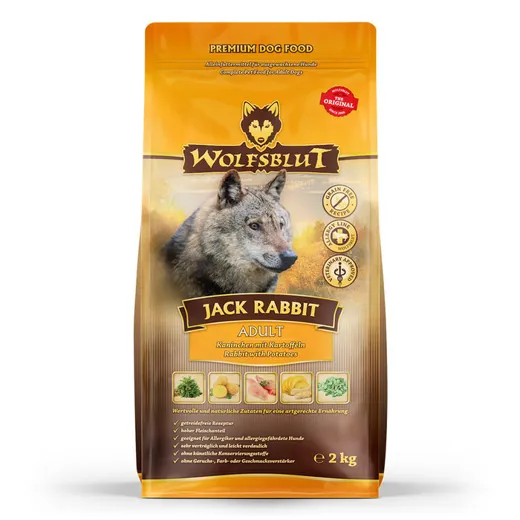 Reichlich Kaninchenfleisch, Gemüse und Superfoods machen das Hundefutter Jack Rabbit von Wolfsblut so einzigartig.