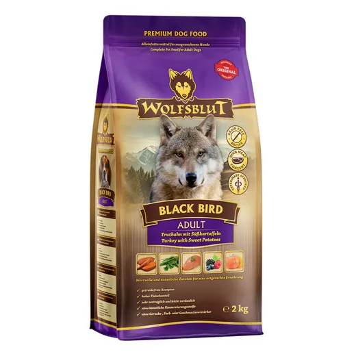 Gesundes aus der Natur von Black Bird Adult 2 Kg aus dem Hause Wolfsblut.