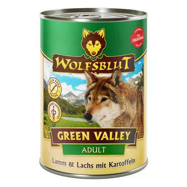Wolfsblut Canine Adult Green Valley - Lamm & Lachs mit Kartoffel 6 Dosen