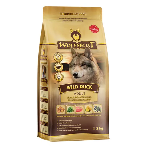 Wolfsblut Wild Duck Adult 2 Kg - Natürlich, getreidefrei, mit Superfoods und Prebiotika.