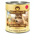 Wolfsblut Nassfutter Wild Duck & Turkey in der 800g Dose - Nahrhaft und lecker für deinen Vierbeiner.