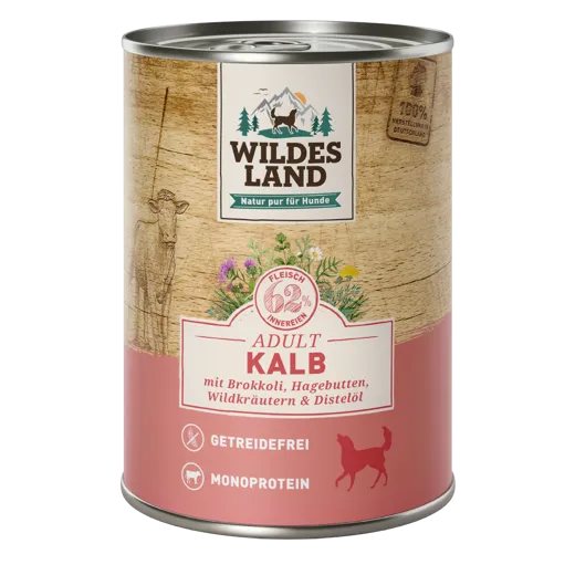Wildes Land Kalb mit Brokkoli 400g - Das Gourmet-Hundefutter!