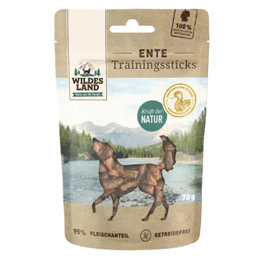 Wildes Land Canine Trainingssticks Ente 8x70g