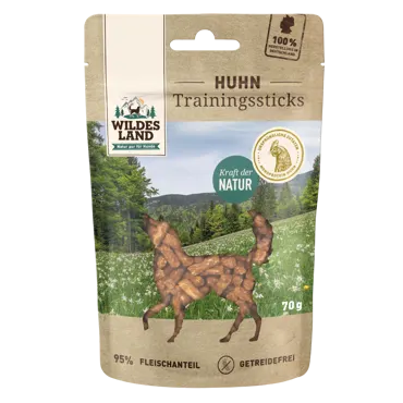 Wildes Land Canine Trainingssticks Huhn 8x70g