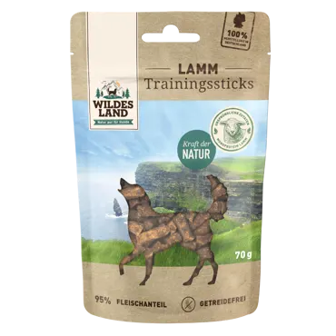 Wildes Land Canine Trainingssticks Lamm 8x70g