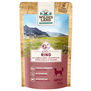 Wildes Land Canine Adult Rind mit Süsskartoffeln