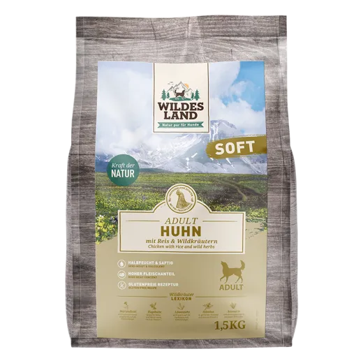Wildes Land Soft Adult Huhn mit Reis 1.5 Kg - Natur pur in Krokettenform.