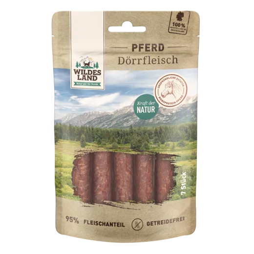Wildes Land Dörrfleisch Pferd - Der Snack für wahre Feinschmecker!