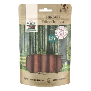 Wildes Land Canine Hirsch Dörrfleisch Snack 7x7 Stk