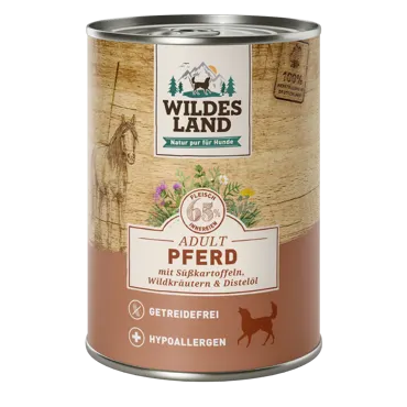 Wildes Land Canine Adult Pferd mit Süsskartoffeln 6 Dosen