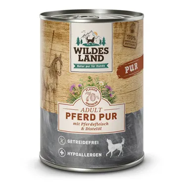 Wildes Land Canine Adult PUR Pferd mit Distelöl 6 Dosen