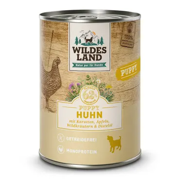 Wildes Land Puppy Huhn mit Karotte, Apfel und Wildkräutern 6x 400g Dose