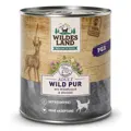 Ernährung auf den Punkt gebracht - Wildes Land PUR Wild mit Distelöl in der 800g Dose.